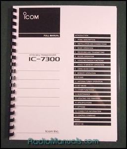 Icom IC-7300 Full Instruction Manual